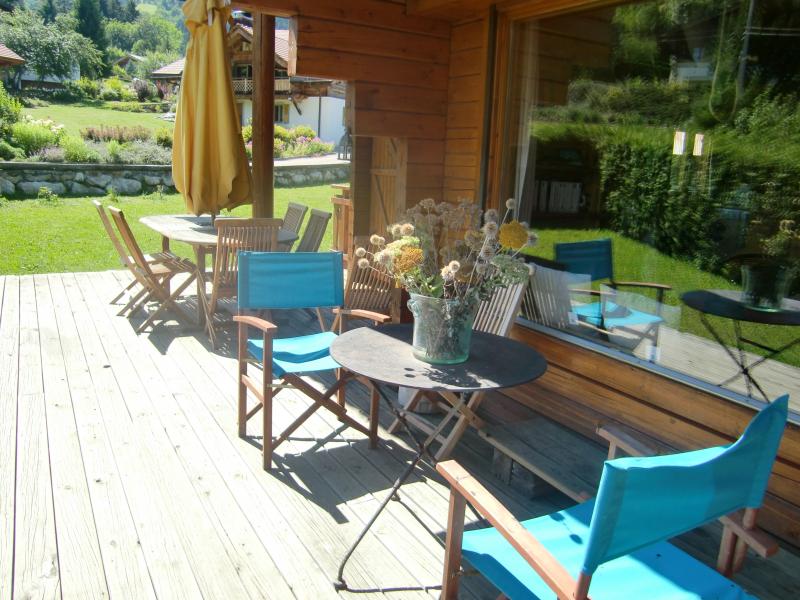 photo 11 Owner direct vacation rental Megve chalet Rhone-Alps Haute-Savoie View from terrace