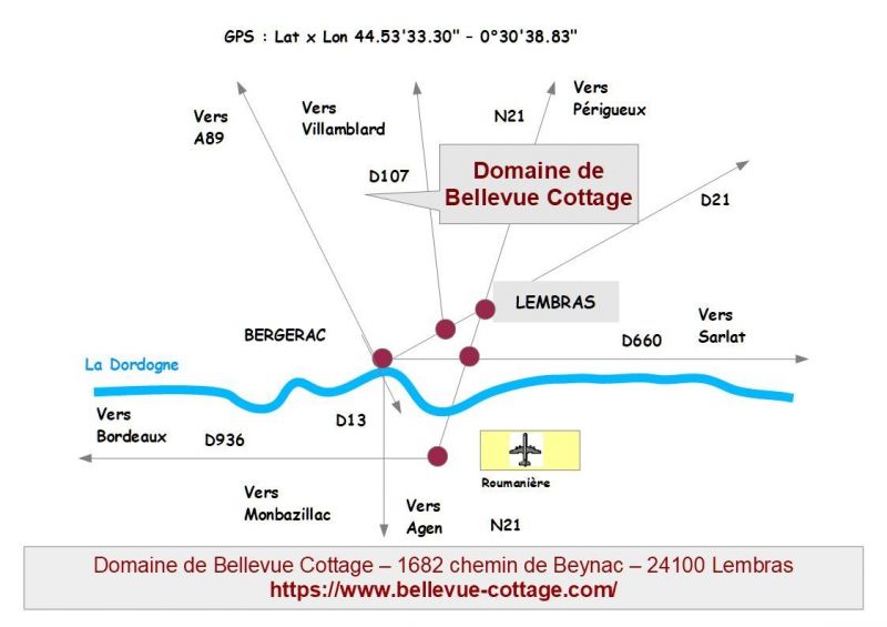 photo 19 Owner direct vacation rental Bergerac gite Aquitaine Dordogne Property map