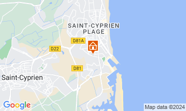 Map Saint Cyprien Plage Studio 113321