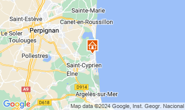 Map Saint Cyprien Plage Self-catering property 124360