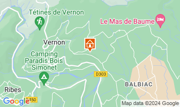 Map Joyeuse Self-catering property 90730